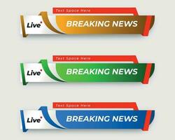 set  tv news bar. bars newspaper. social media bars. Television broadcast media title banner. title bar vector