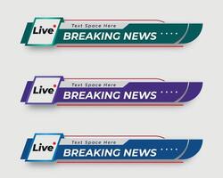 set  tv news bar. bars newspaper. social media bars. Television broadcast media title banner. title bar vector