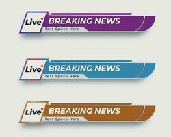 set  tv news bar. bars newspaper. social media bars. Television broadcast media title banner. title bar vector