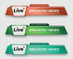 set  tv news bar. bars newspaper. social media bars. Television broadcast media title banner. title bar vector