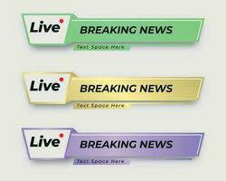 set  tv news bar. bars newspaper. social media bars. Television broadcast media title banner. title bar vector