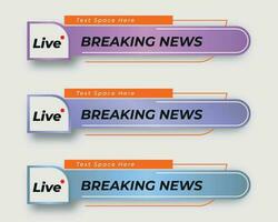 set  tv news bar. bars newspaper. social media bars. Television broadcast media title banner. title bar vector