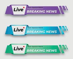 set  tv news bar. bars newspaper. social media bars. Television broadcast media title banner. title bar vector