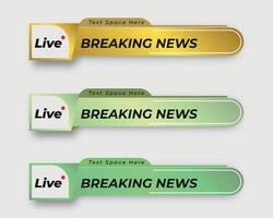 set  tv news bar. bars newspaper. social media bars. Television broadcast media title banner. title bar vector