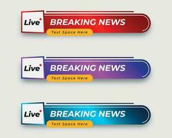 set  tv news bar. bars newspaper. social media bars. Television broadcast media title banner. title bar vector