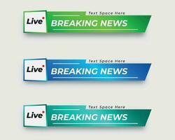 set  tv news bar. bars newspaper. social media bars. Television broadcast media title banner. title bar vector