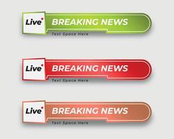 set  tv news bar. bars newspaper. social media bars. Television broadcast media title banner. title bar vector