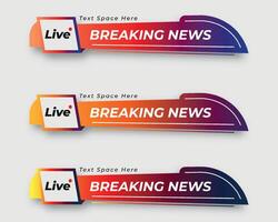 set  tv news bar. bars newspaper. social media bars. Television broadcast media title banner. title bar vector