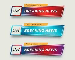 set  tv news bar. bars newspaper. social media bars. Television broadcast media title banner. title bar vector