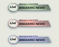 set  tv news bar. bars newspaper. social media bars. Television broadcast media title banner. title bar vector