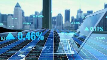 City office workplace and corporate business data charts background video