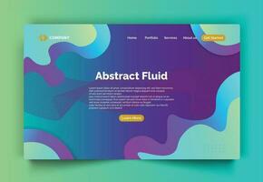 Modern abstract fluid design template, concepts for website development, vector illustration