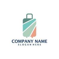 Colorful Suitcase logo design vector. Suitcase logo design template concept vector