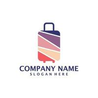 Colorful Suitcase logo design vector. Suitcase logo design template concept vector