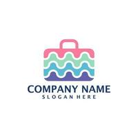 Colorful Suitcase logo design vector. Suitcase logo design template concept vector