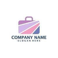 Colorful Suitcase logo design vector. Suitcase logo design template concept vector