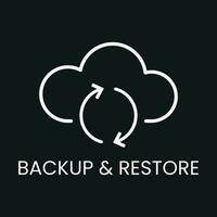 vector icon cloud backup and restore