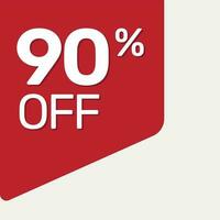 red tag 90 percent off vector flat