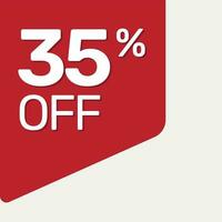 red tag 35 percent off vector flat