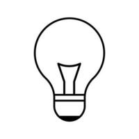 Light bulb line icon vector, isolated on white background. Idea sign, solution, thinking concept. Electric lamp lighting. Electricity, glow. Modern flat style for design vector
