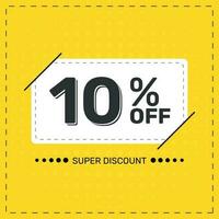 10 Percent OFF. Super Discount. Discount Promotion Special Offer. Discount. Yellow Square Banner Template. vector