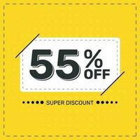 Vector Banner 55 Percent Off. Super Discount, Sale, Offer