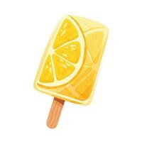 Fruit ice cream with orange slices. vector