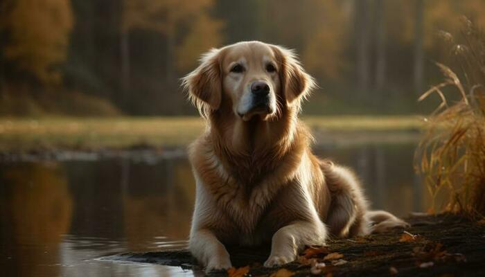 Golden Retriever Sitting Stock Photos, Images and Backgrounds for Free