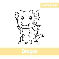 Coloring Pages of Cute Dragon. Suitable for children's activities vector