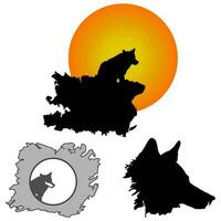 black wolf illustration design vector