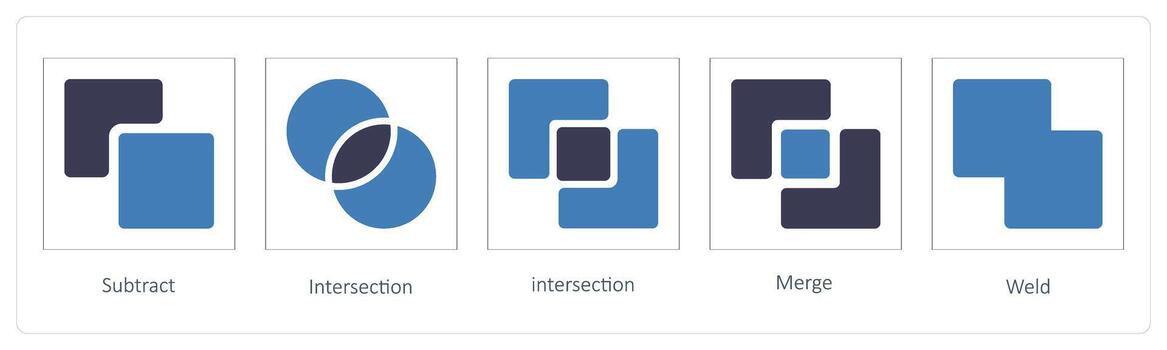 Subtract, Intersection, Merge vector