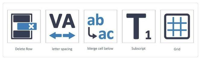 Delete Row, letter spacing vector