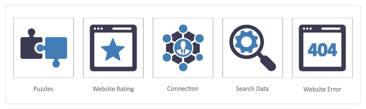 rompecabezas, sitio web clasificación, conexión vector