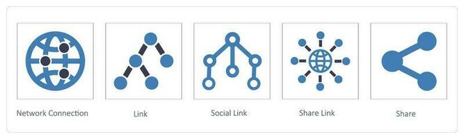 Network Connection, link and Social Link vector