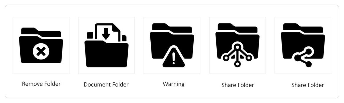 remove, document and warning folder vector