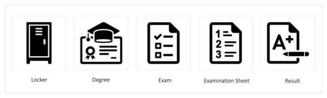 locker, degree and exam vector