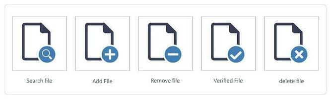 Search file, Add File, Remove file vector