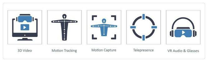 3d video, movimiento rastreo y movimiento capturar vector