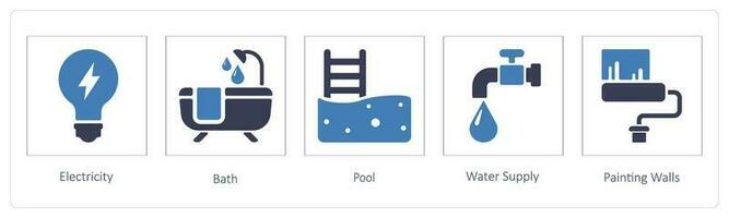 Electricity, Bath, Pool vector
