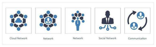 Cloud Network, Network, Social Network vector