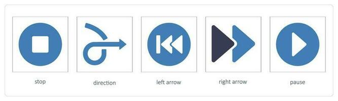 stop, direction, left arrow vector