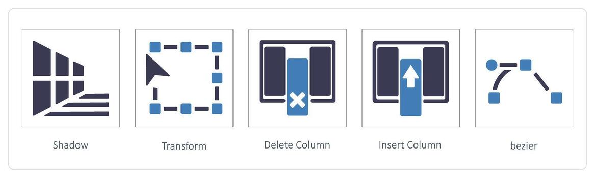 Shadow, Transform, delete coloumn vector