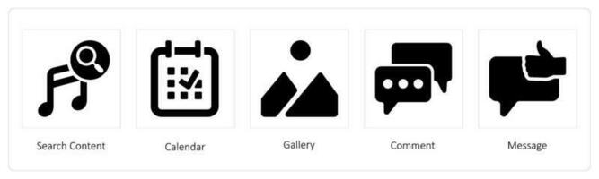 Search Content, Calendar vector