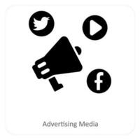 publicidad medios de comunicación y anuncio icono concepto vector