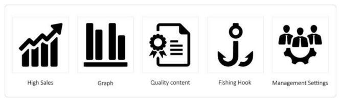 High Sales, Graph, Quality content vector