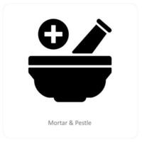 mortar and pestle and icon concept vector