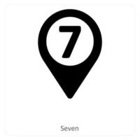 seven and location icon concept vector