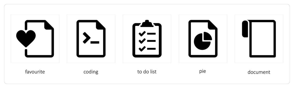 favorite, coding, to do list vector