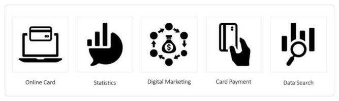 Online Card, Statistics, Digital Marketing vector