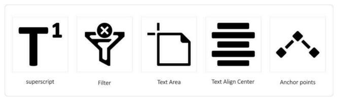superscript, filter, Text Area vector